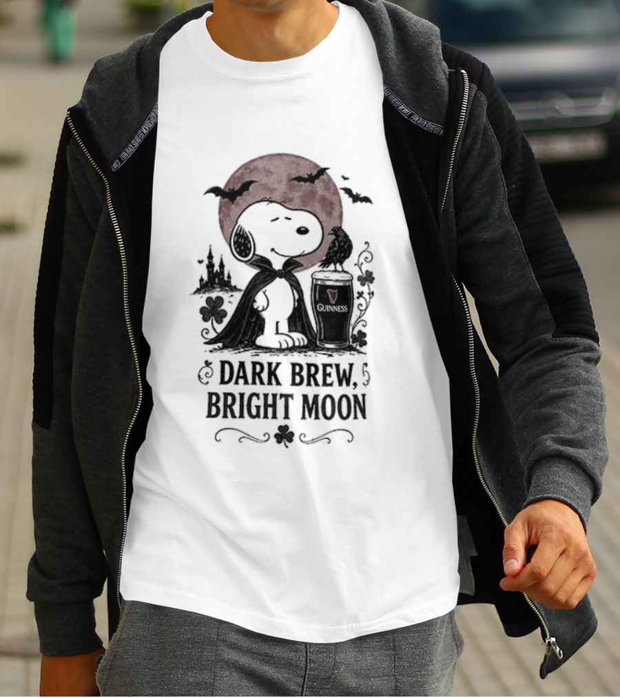 Peanuts Snoopy Dark Brew Bright Moon Halloween T-Shirt