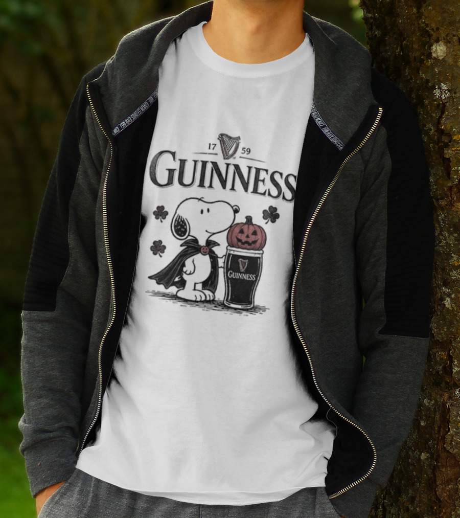 Guinness Snoopy Halloween Vampire Dark Brew Pumpkin T-Shirt