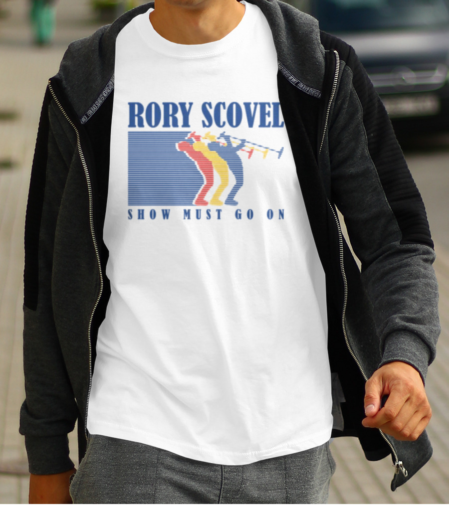 Rory Scovel Show Must Go On Colorful Trumpet Players T-Shirt