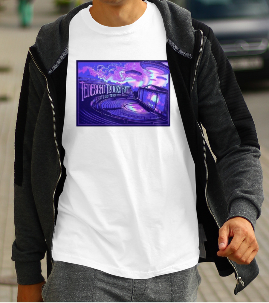 Tedeschi Trucks Band Greek Theatre Berkeley August 12 2026 Concert With UFOs And Neon Lights T-Shirt