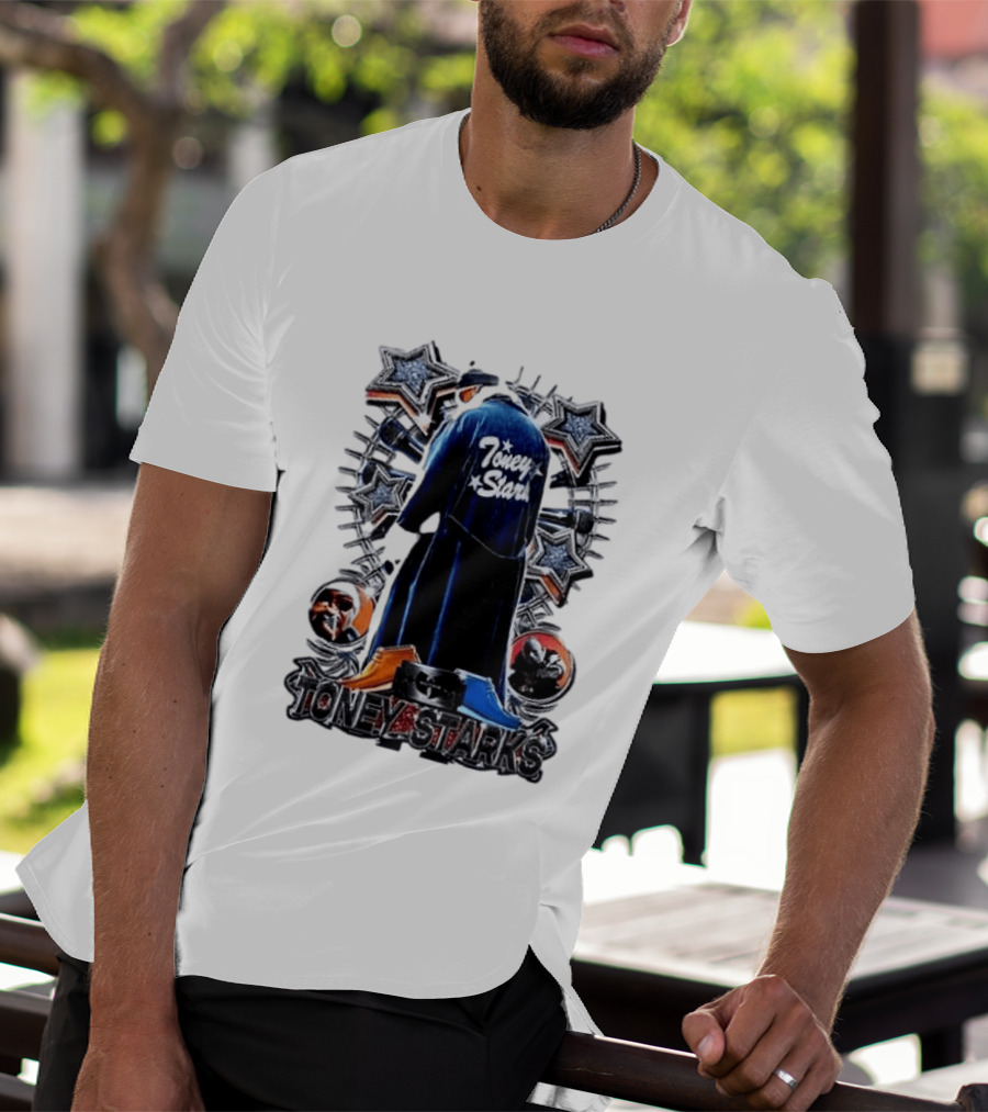 Toney Starks Blue Coat Star Motif Back Cover Art With Big Pun T-Shirt