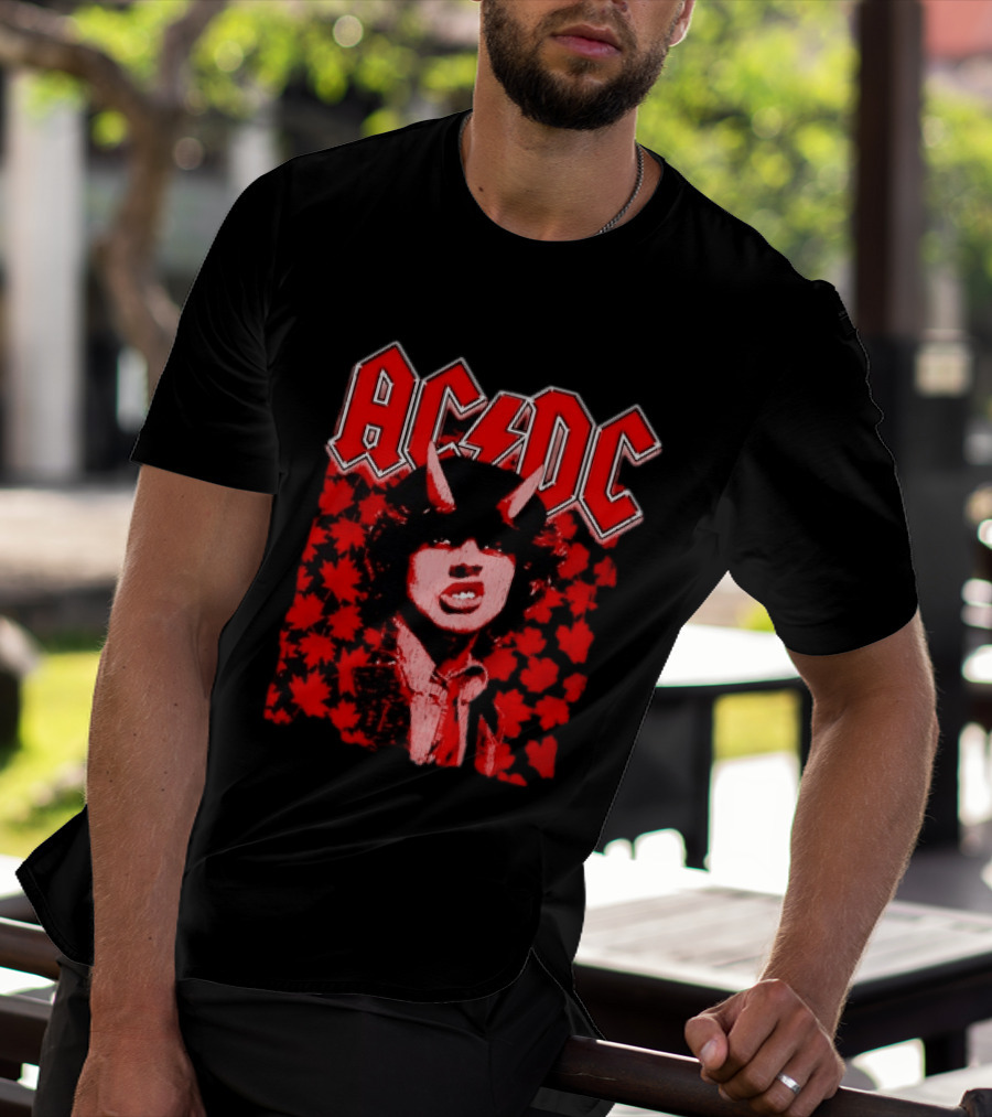 AC DC Pwr Up Canada 2026 Tour Rock Band Maple Leaf T-Shirt