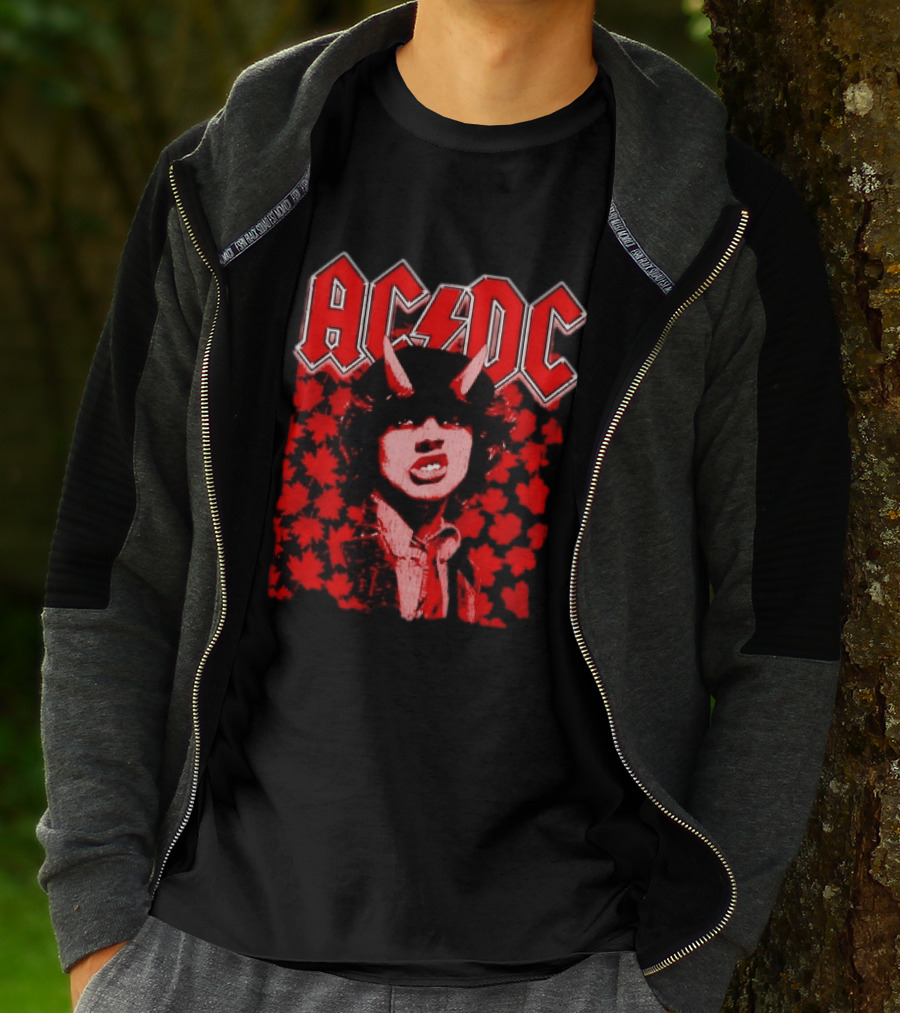 AC DC Pwr Up Canada 2026 Tour Rock Band Maple Leaf T-Shirt