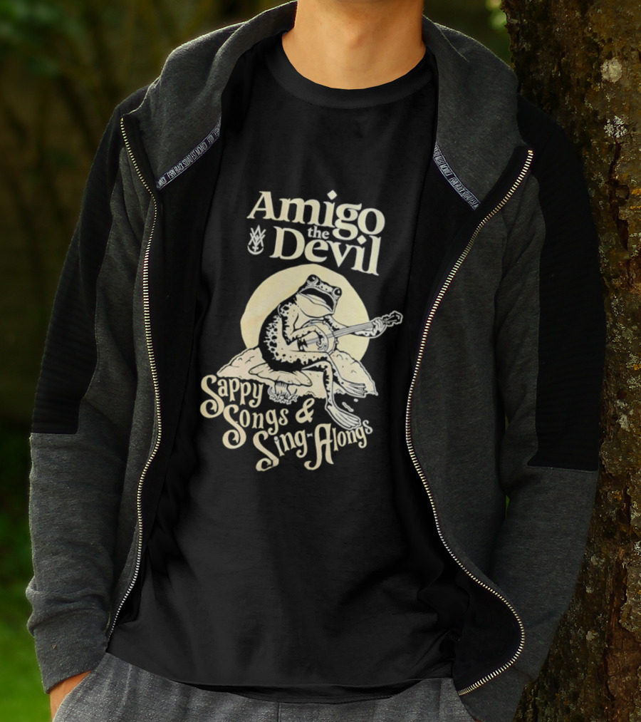 Amigo The Devil Sappy Songs And Sing Alongs Frog Playing Banjo T-Shirt