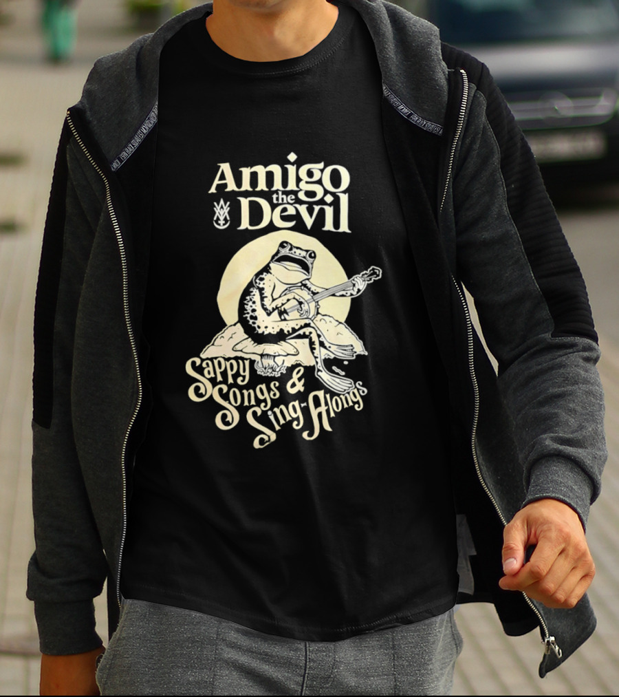 Amigo The Devil Sappy Songs And Sing Alongs Frog Playing Banjo T-Shirt