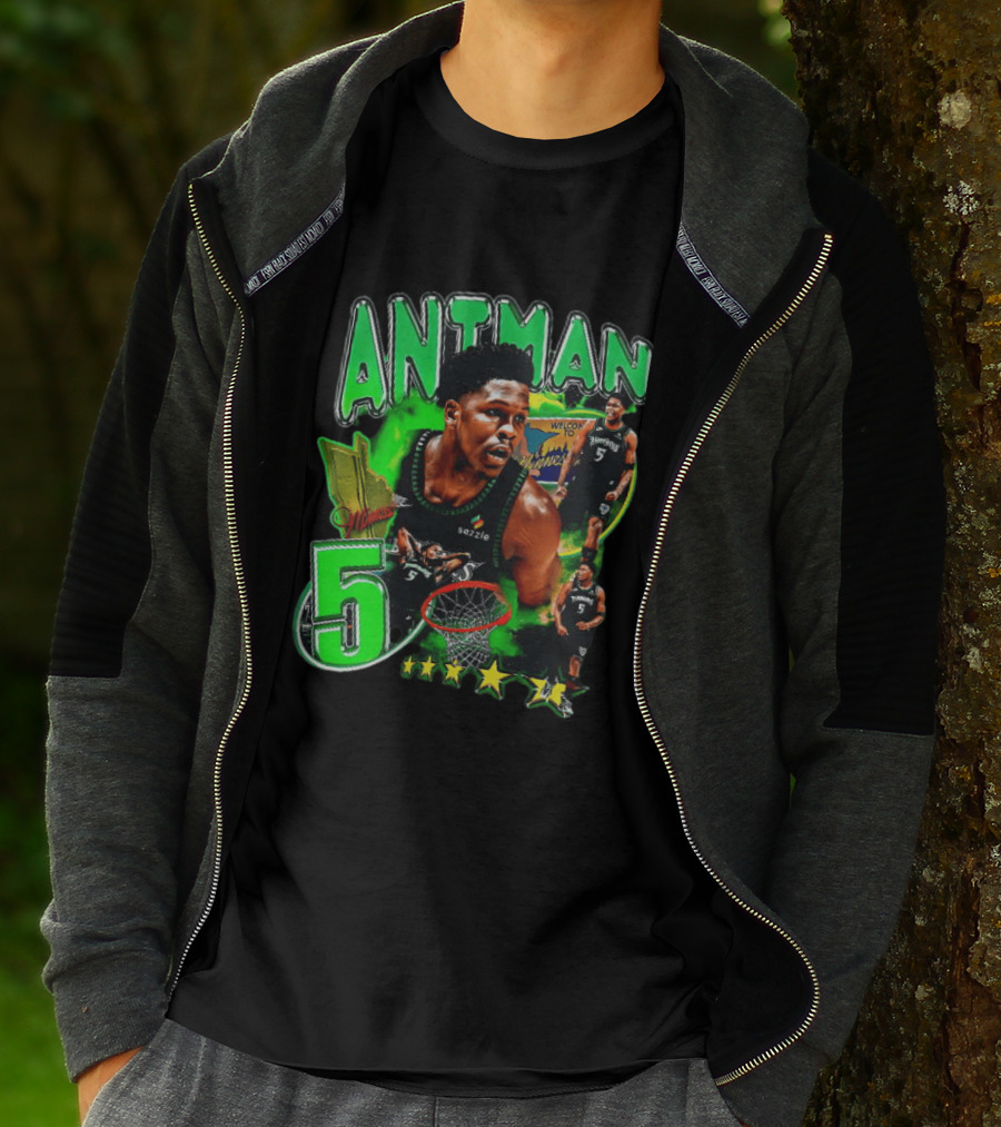 ANITMAN 5 Anthony Edwards Minnesota Timberwolves Welcome To Minnesota T-Shirt