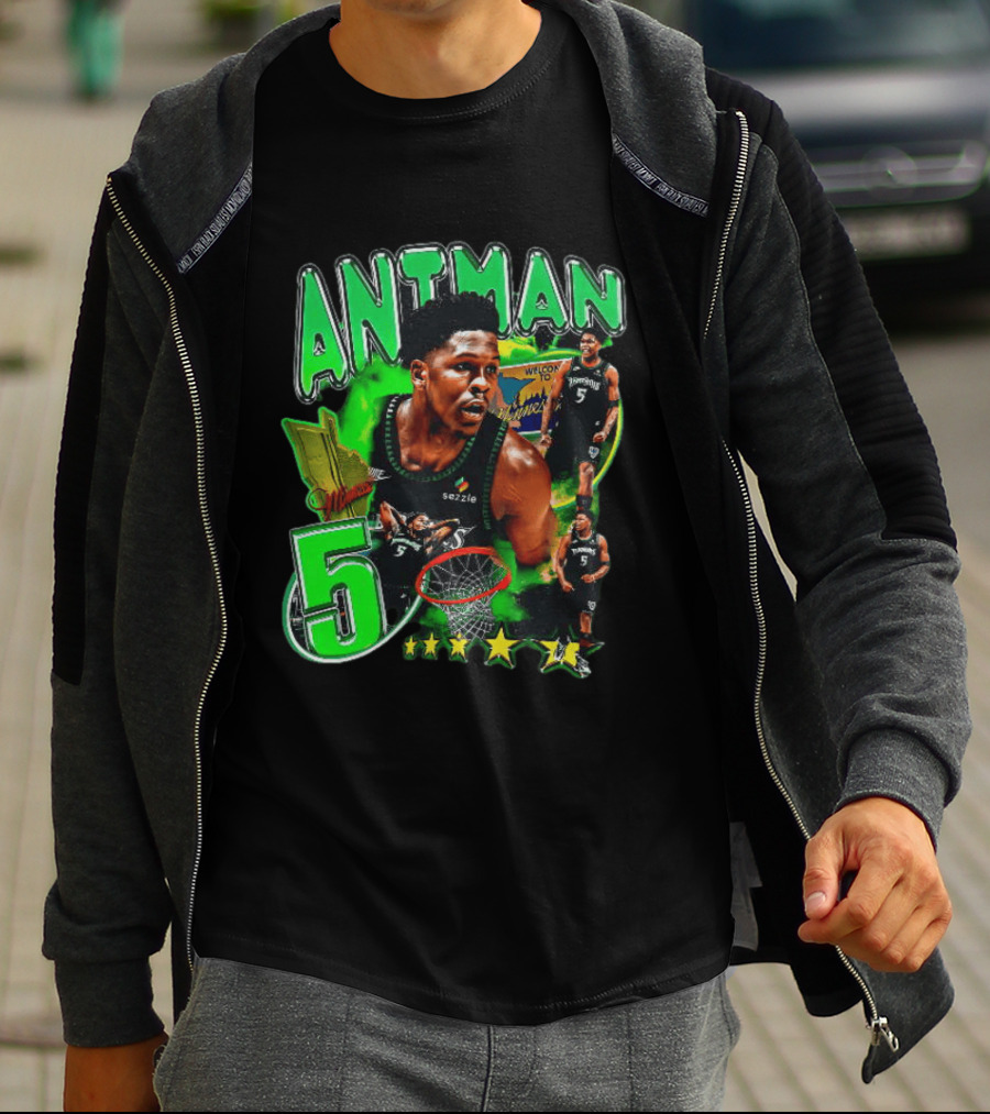 ANITMAN 5 Anthony Edwards Minnesota Timberwolves Welcome To Minnesota T-Shirt
