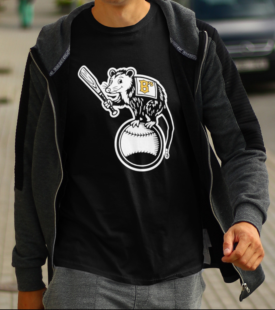 B's Baseball Opossum Batting On Ball T-Shirt