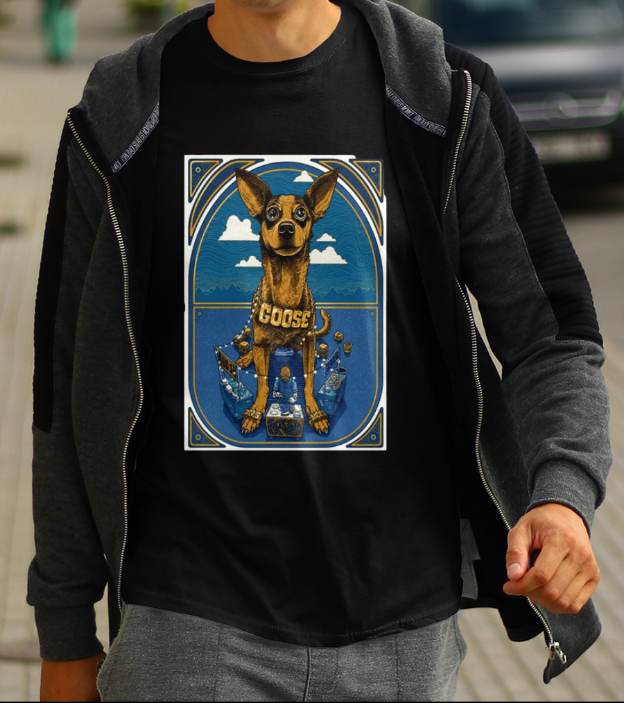 Goose Los Angeles Greek Theatre August 14 2026 Event With Dog And Clouds T-Shirt
