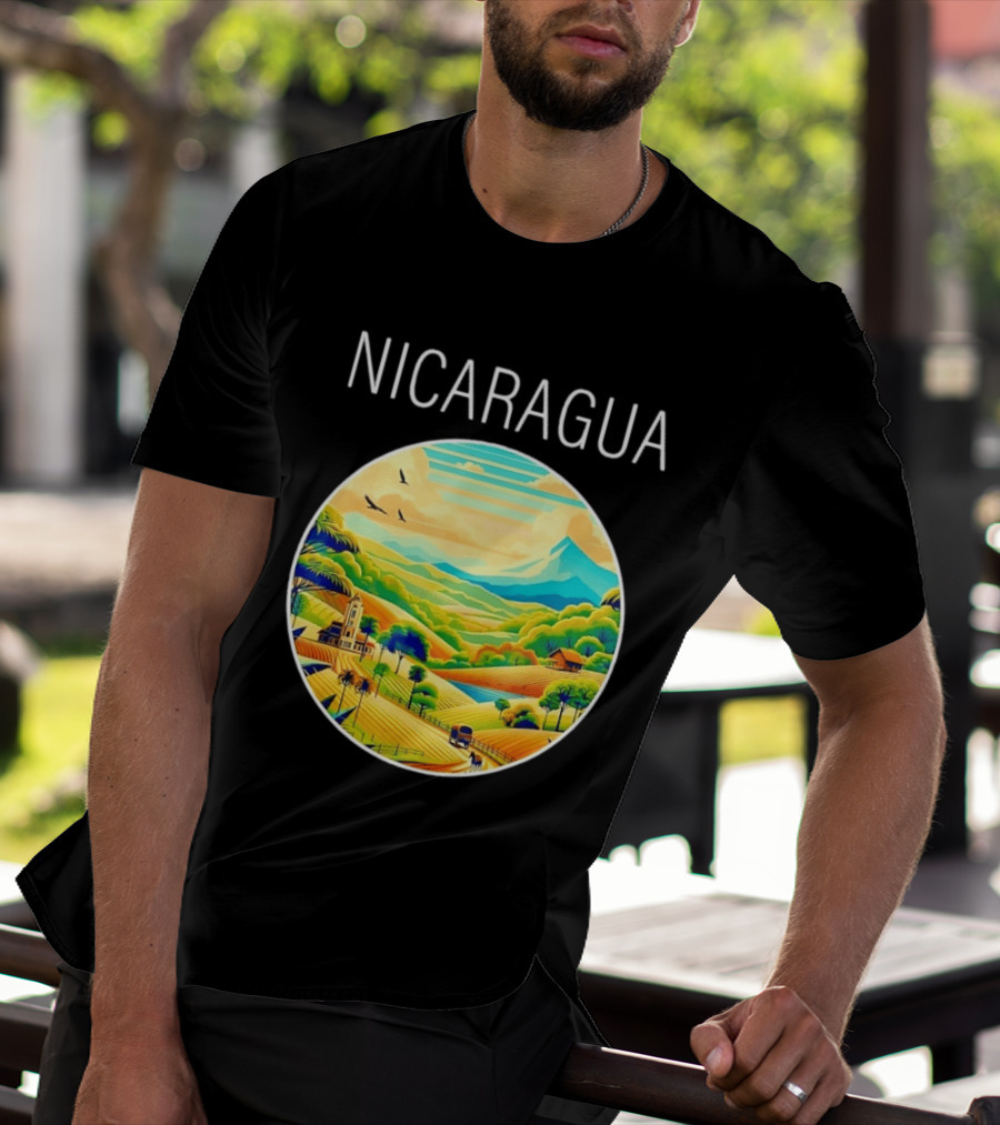 Nicaragua Scenic Landscape Central America Vibrant Mountain View T-Shirt