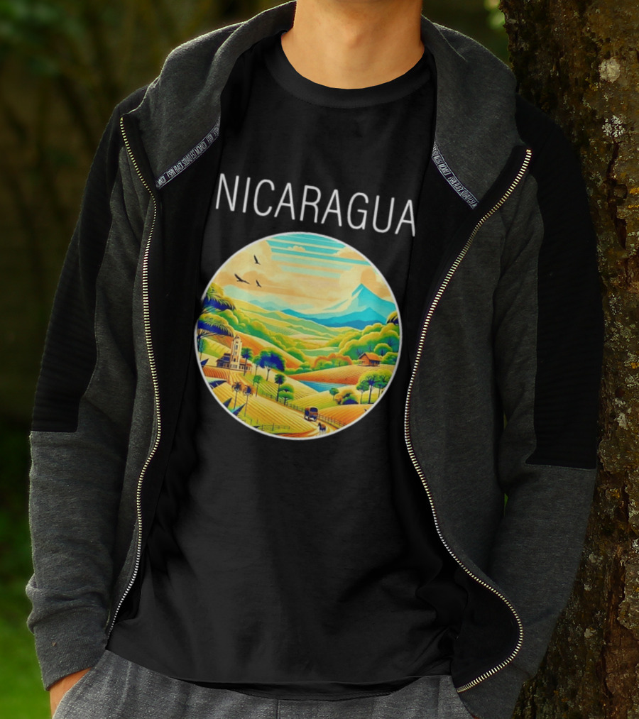 Nicaragua Scenic Landscape Central America Vibrant Mountain View T-Shirt