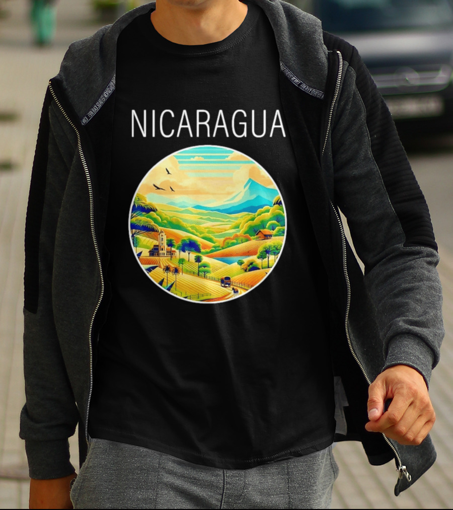 Nicaragua Scenic Landscape Central America Vibrant Mountain View T-Shirt