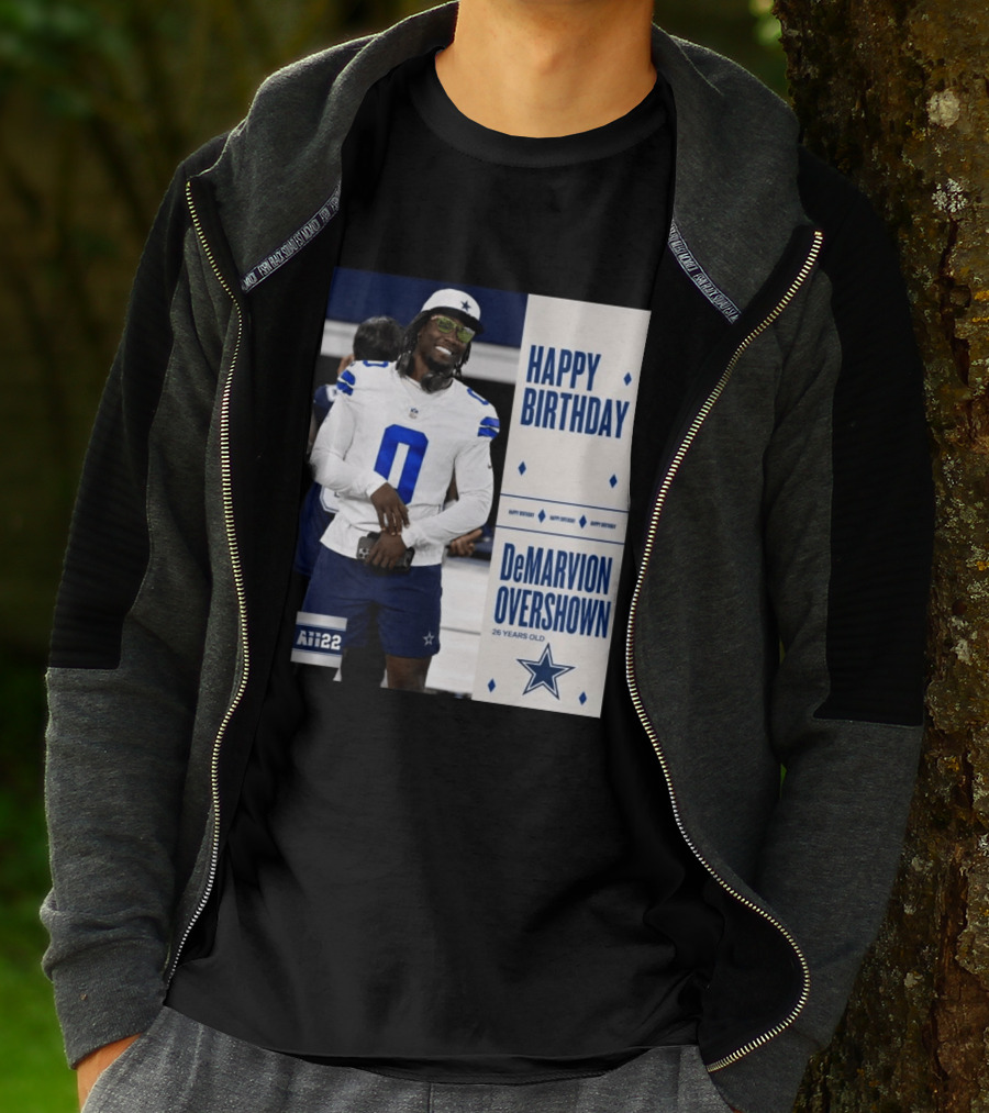 Happy Birthday DeMarvion Overshown 26 Years Old Dallas Cowboys Linebacker Celebration T-Shirt
