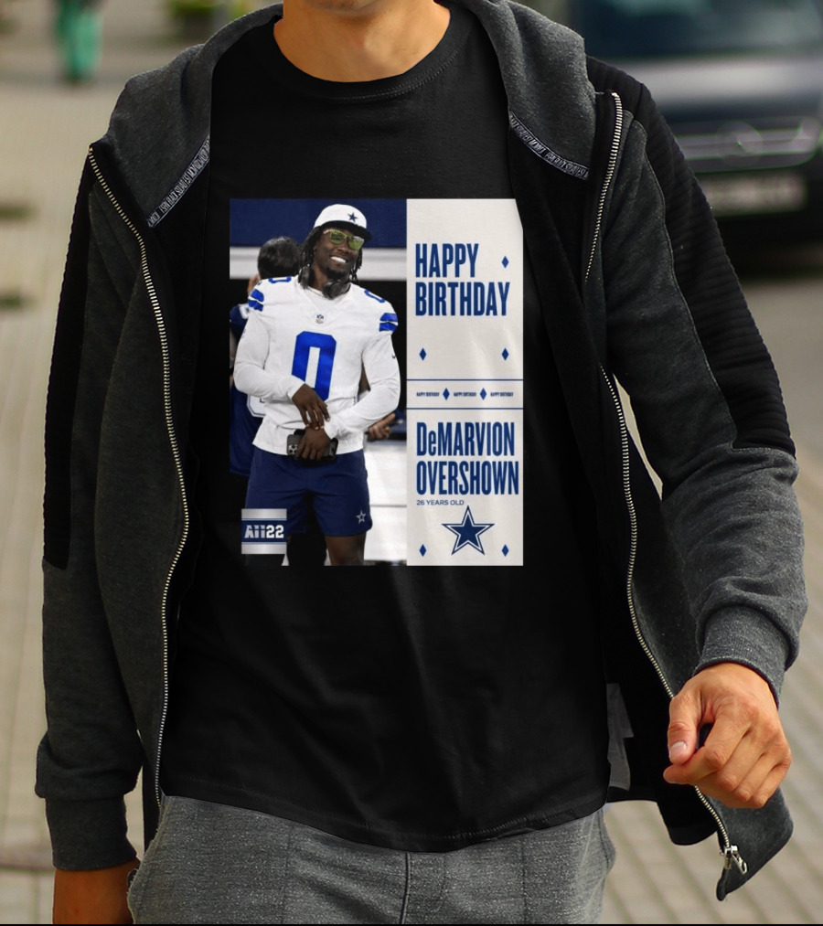 Happy Birthday DeMarvion Overshown 26 Years Old Dallas Cowboys Linebacker Celebration T-Shirt