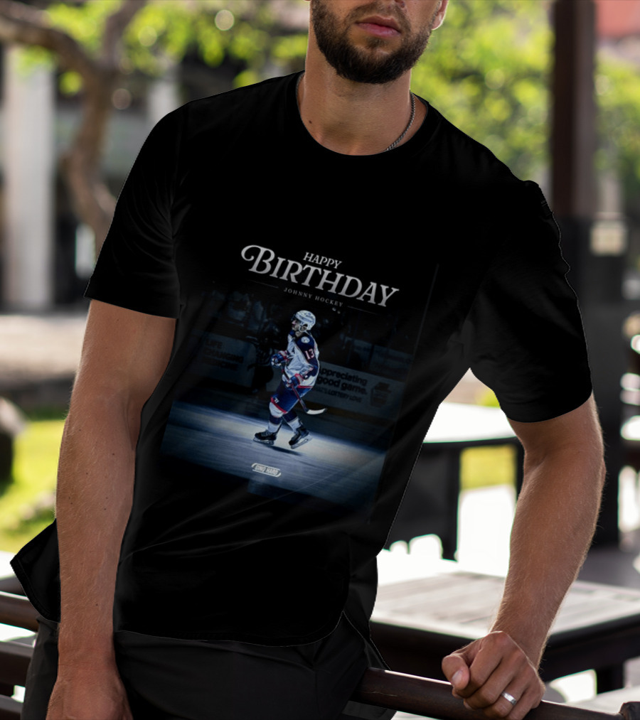 Happy Birthday Johnny Hockey NHL Player Spotlight Ice Rink Celebration T-Shirt