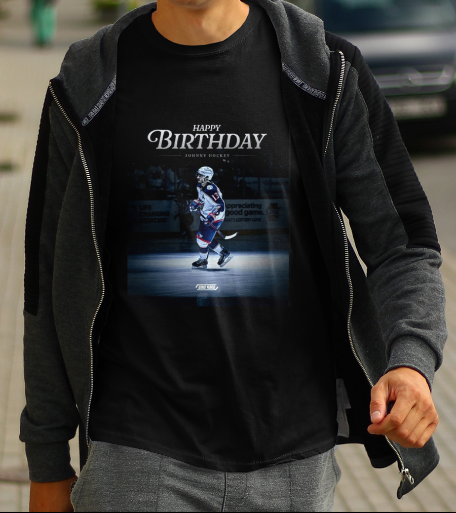 Happy Birthday Johnny Hockey NHL Player Spotlight Ice Rink Celebration T-Shirt