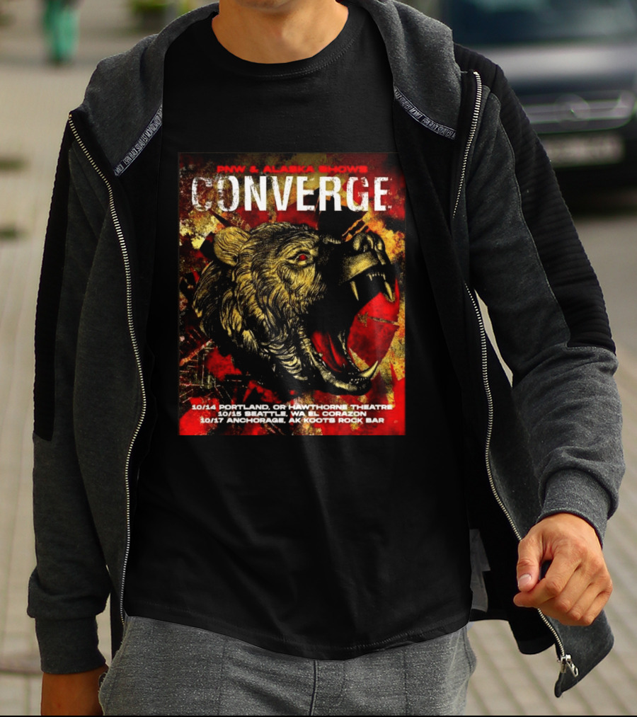 PNW Alaska Shows Converge Bear October Portland Seattle Anchorage Tour Dates T-Shirt