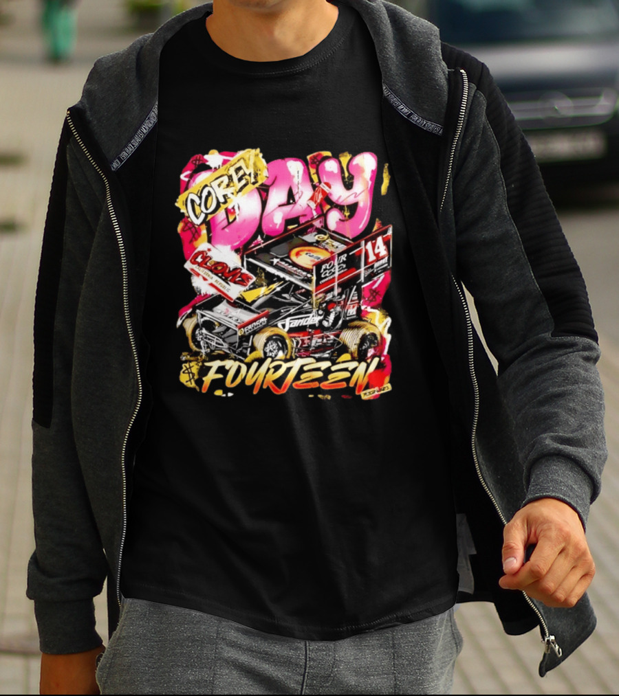 Corey Day Clovis Racing Sprint Car Number 14 Fourteen T-Shirt