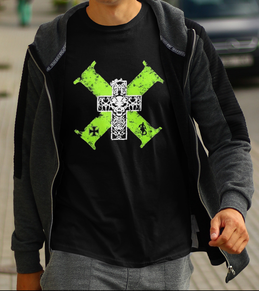 D Generation X Distressed Skull Cross DX WWE Wrestling T-Shirt