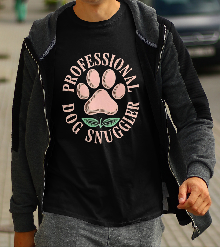 Professional Dog Snuggler Paw Print T-Shirt