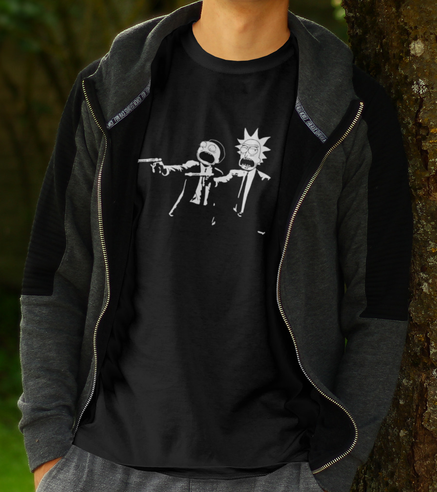 Rick And Morty Pulp Fiction Crossover Adult Swim T-Shirt