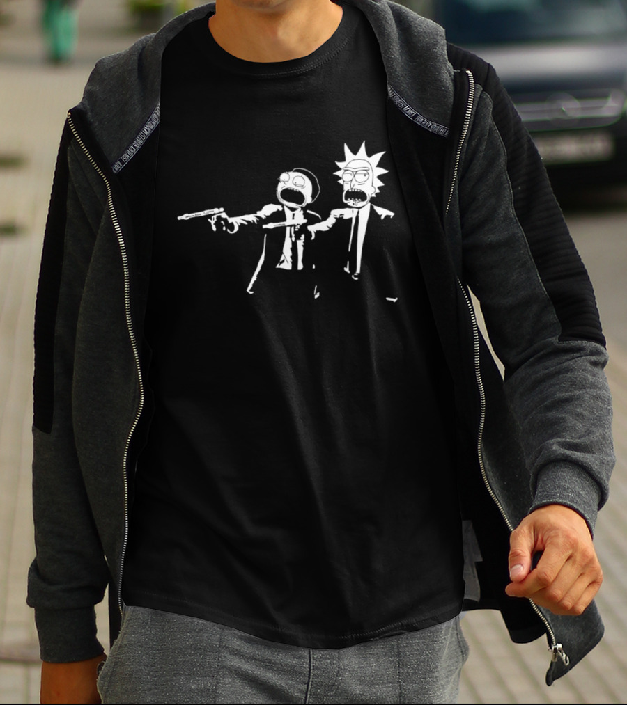 Rick And Morty Pulp Fiction Crossover Adult Swim T-Shirt