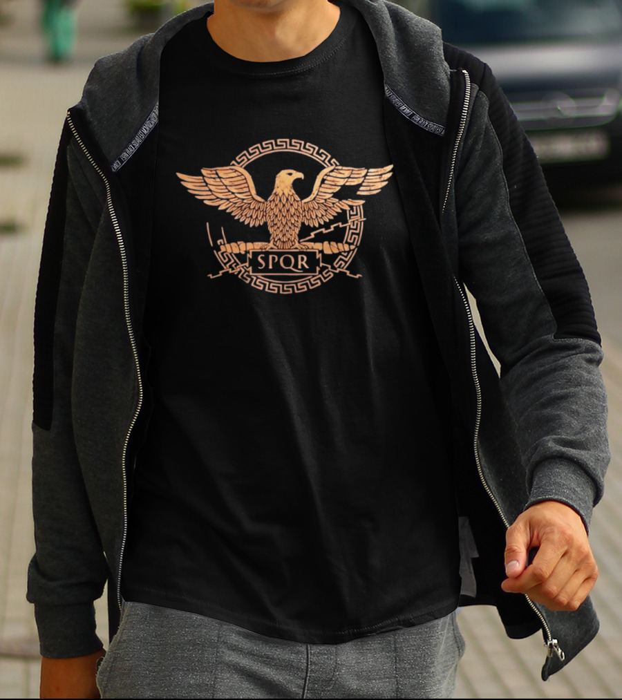 Ancient Rome SPQR Eagle Emblem Distressed T-Shirt