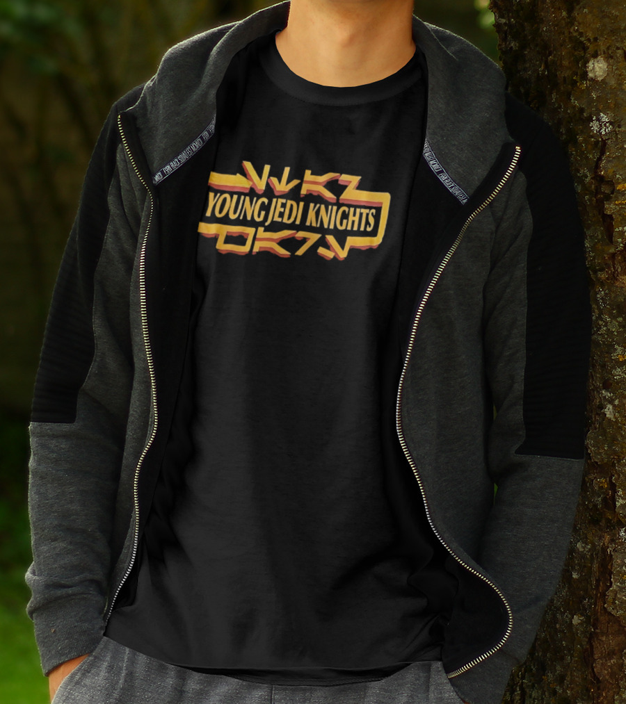 Young Jedi Knights Star Wars Sci Fi Text Art Yellow T-Shirt