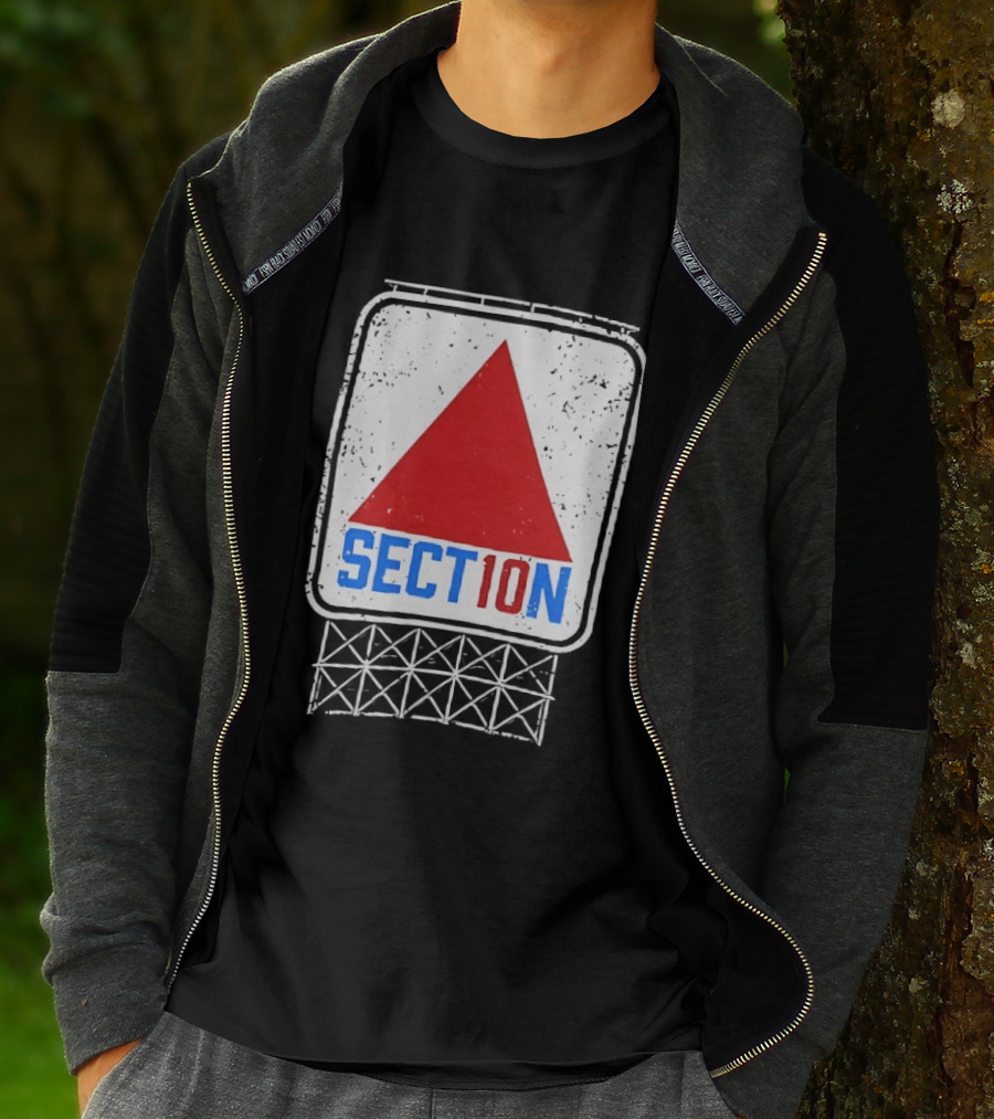 Section 10 Boston Red Sox Fenway Park Baseball Triangular Sign T-Shirt