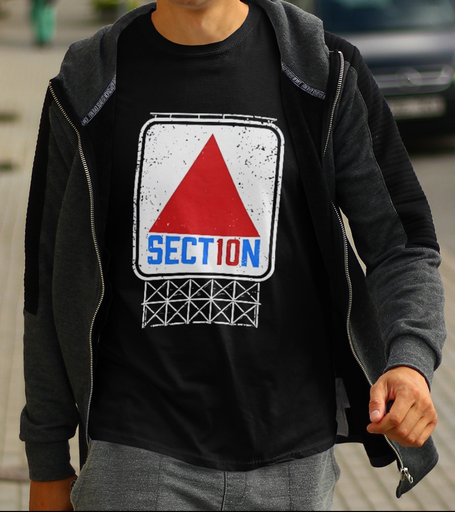 Section 10 Boston Red Sox Fenway Park Baseball Triangular Sign T-Shirt