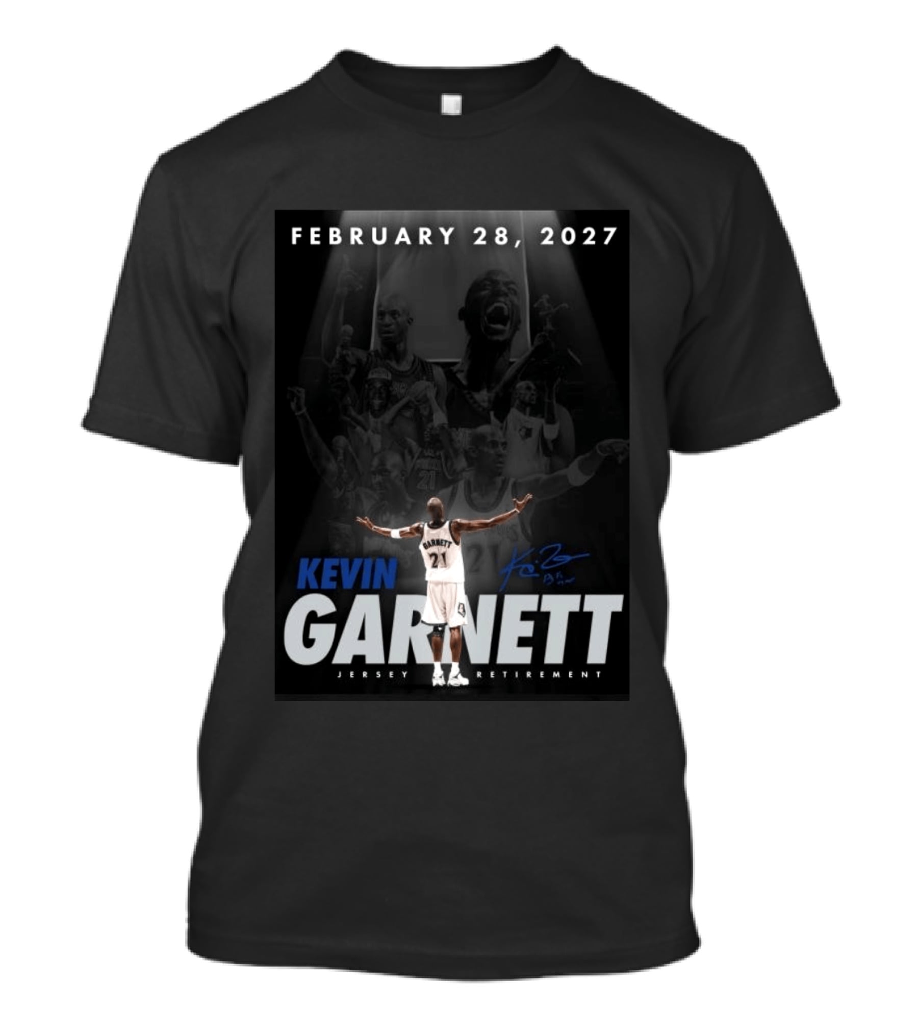 Kevin Garnett February 28 2027 Jersey Retirement T-Shirt