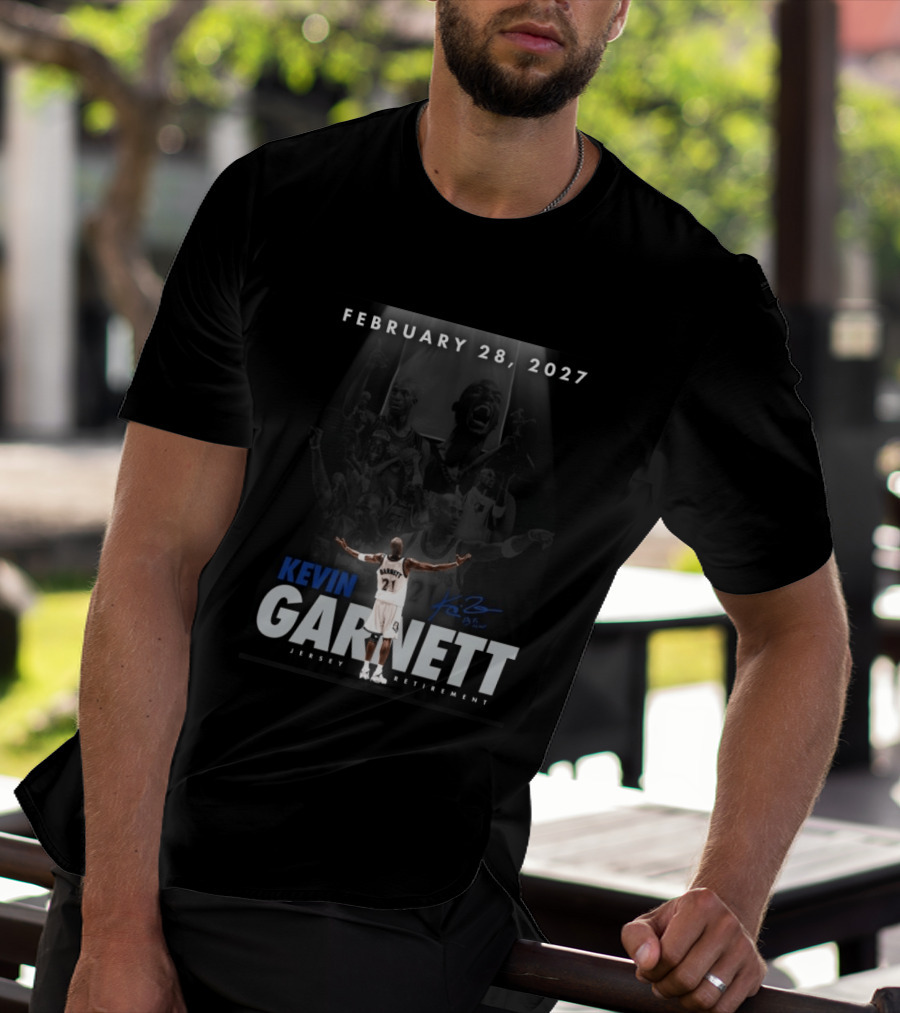 Kevin Garnett February 28 2027 Jersey Retirement T-Shirt