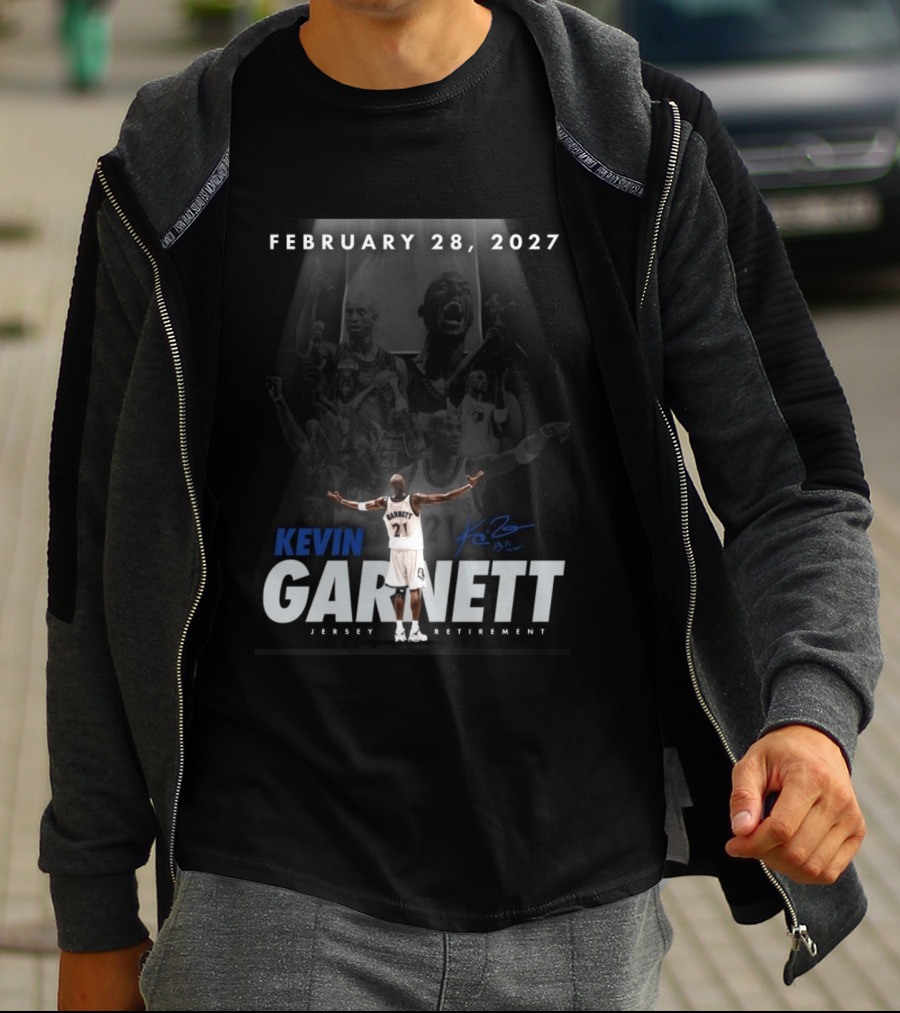 Kevin Garnett February 28 2027 Jersey Retirement T-Shirt