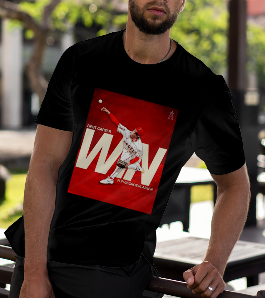 Los Angeles Angels First Career Win For George Klassen Baseball T-Shirt