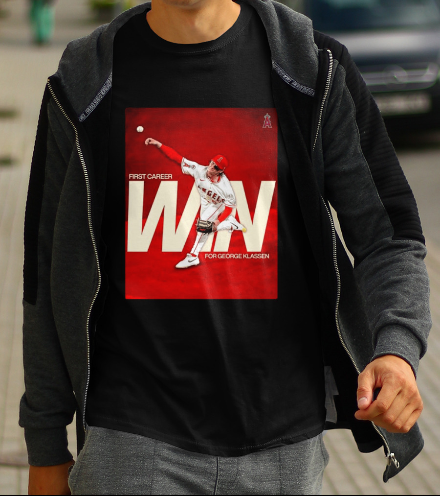 Los Angeles Angels First Career Win For George Klassen Baseball T-Shirt