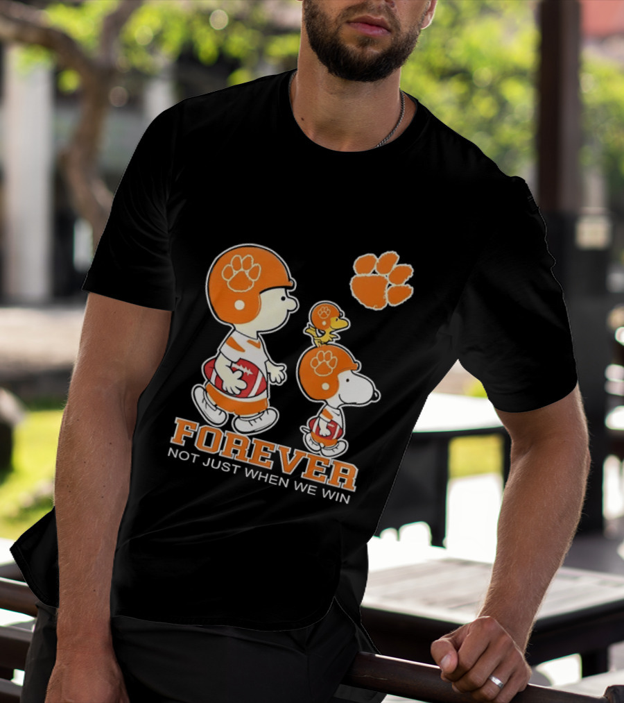Snoopy Woodstock Charlie Brown Clemson Tigers Forever Not Just When We Win T-Shirt