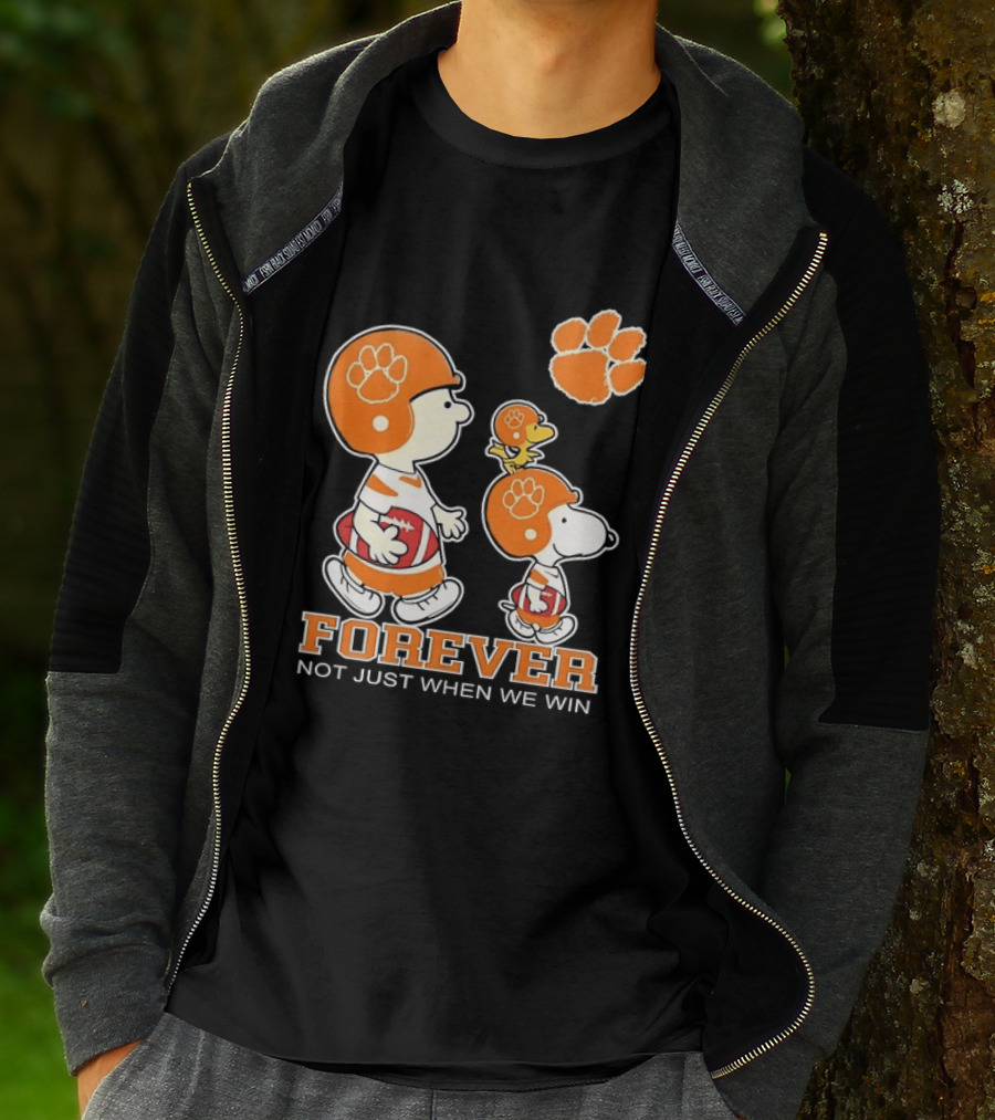 Snoopy Woodstock Charlie Brown Clemson Tigers Forever Not Just When We Win T-Shirt