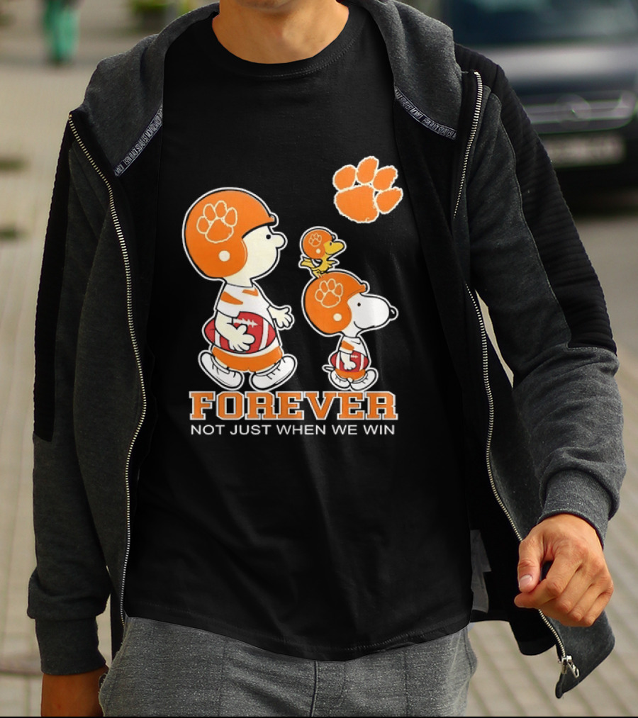 Snoopy Woodstock Charlie Brown Clemson Tigers Forever Not Just When We Win T-Shirt