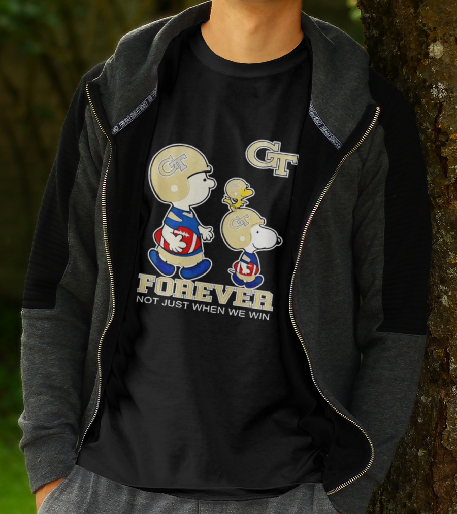 Snoopy Woodstock Charlie Brown Georgia Tech Yellow Jackets Forever Not Just When We Win T-Shirt