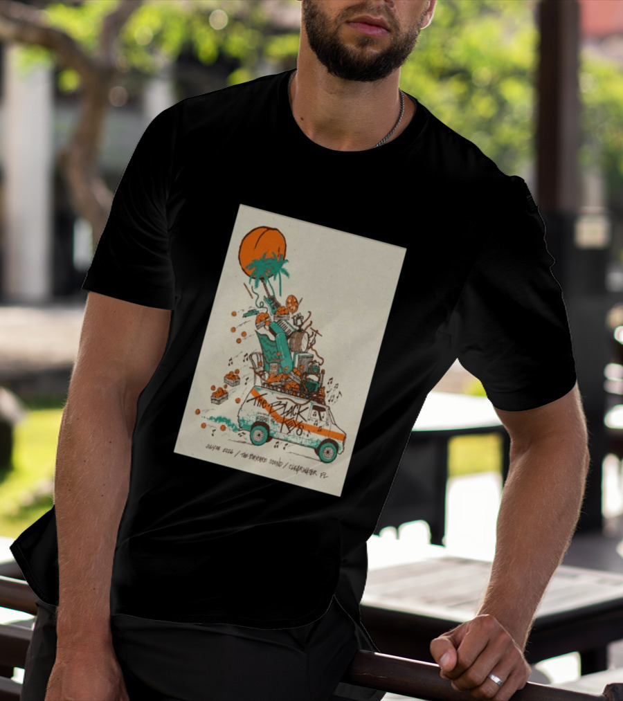The Black Keys July 28 2026 The Daycare Sound Clearwater FL Van And Music Instruments T-Shirt