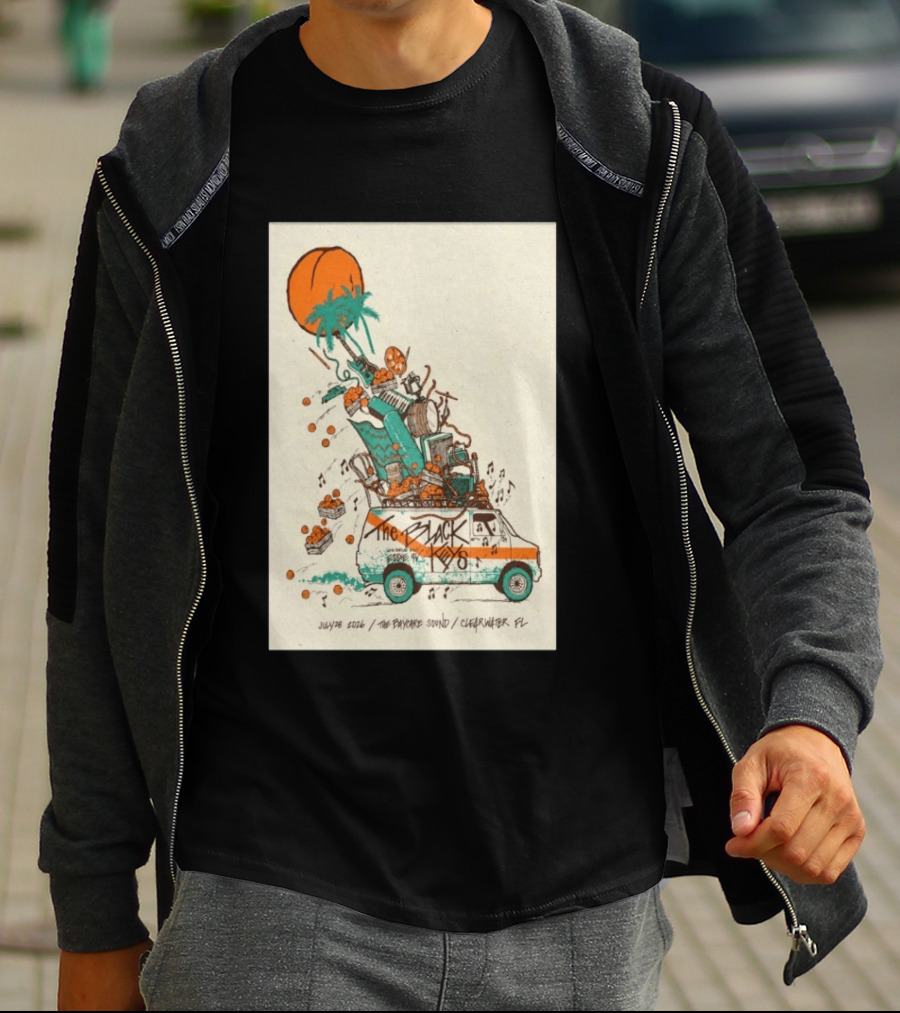 The Black Keys July 28 2026 The Daycare Sound Clearwater FL Van And Music Instruments T-Shirt