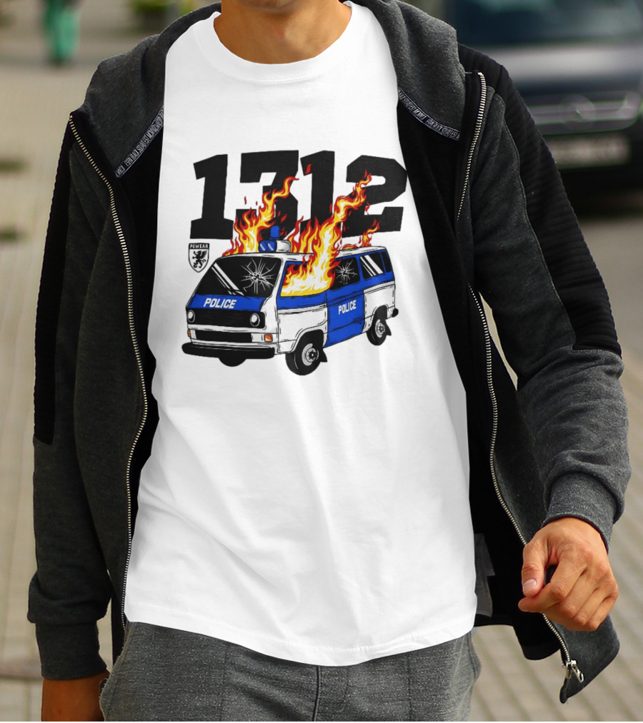 1312 Burning Police Van PGwear Anti Police T-Shirt