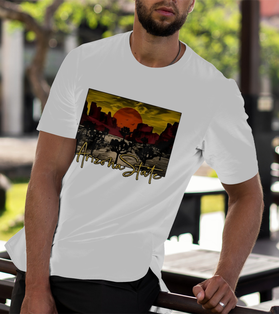 Arizona State Desert Sunset Landscape Scene T-Shirt