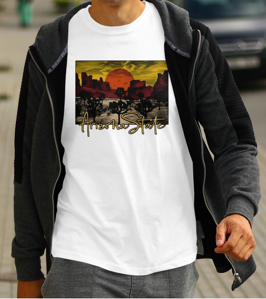 Arizona State Desert Sunset Landscape Scene T-Shirt