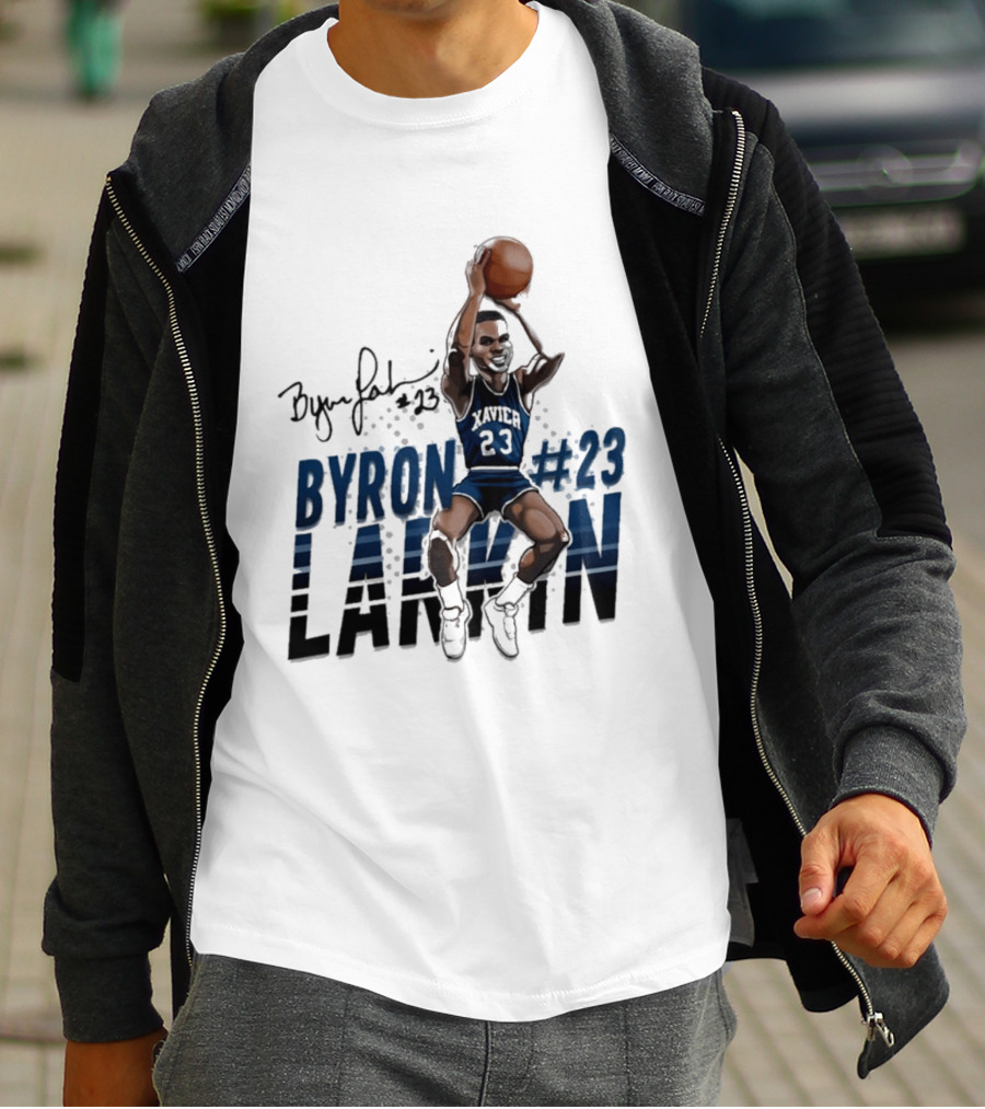 Byron Larkin #23 Xavier Basketball Hall Of Heroes T-Shirt