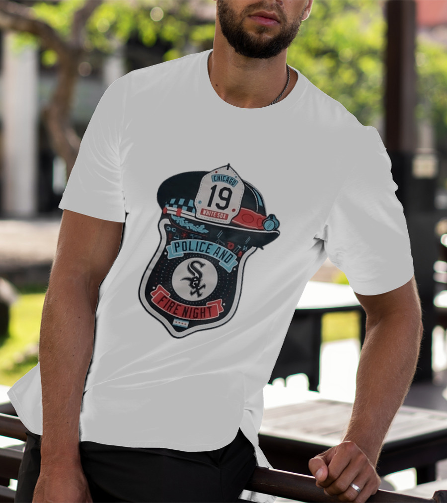 Chicago White Sox Police And Fire Night 19 Badge Hat Sox T-Shirt