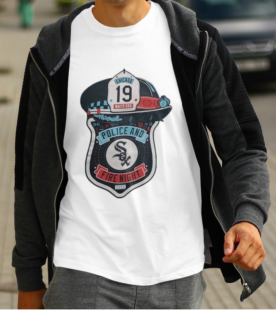 Chicago White Sox Police And Fire Night 19 Badge Hat Sox T-Shirt