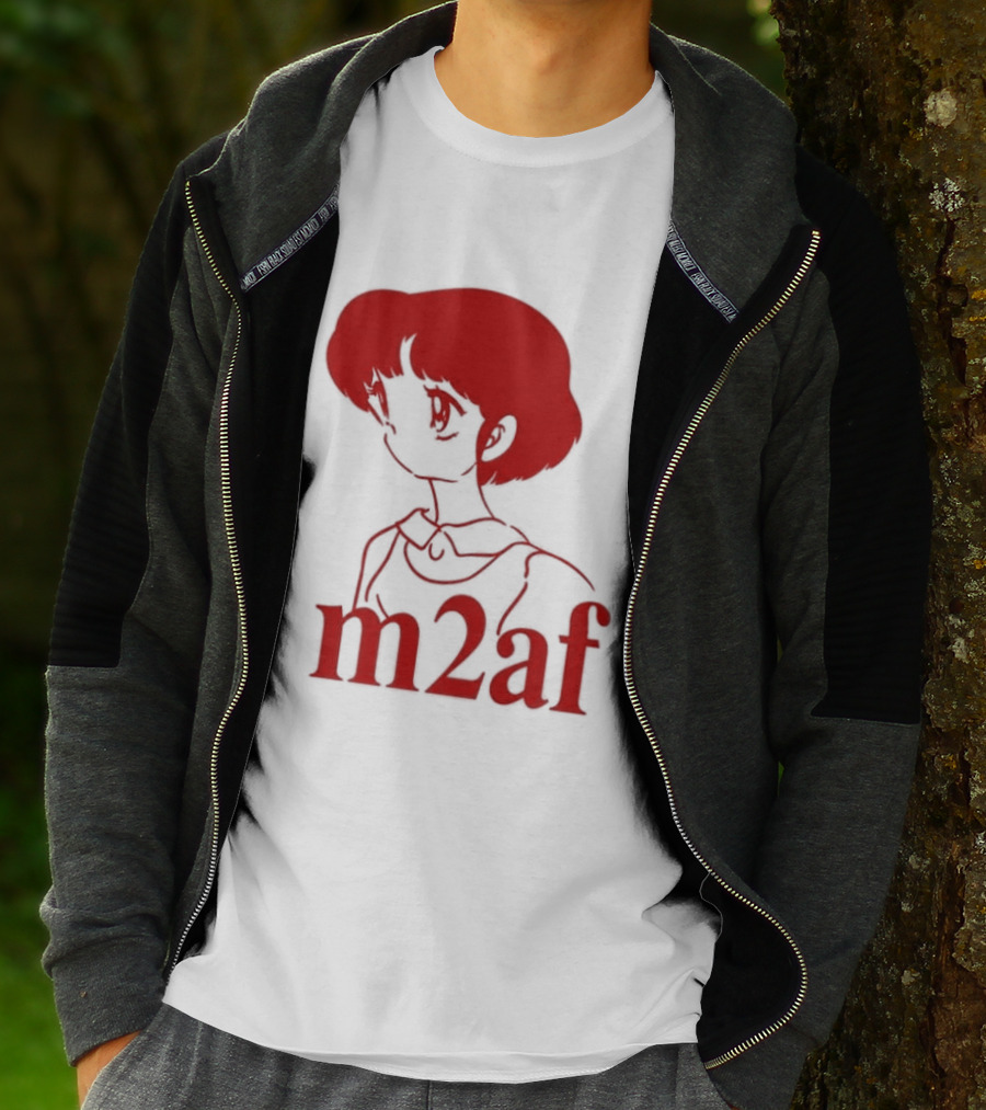 Nick M2af Ranma Anime Profile Red Sketch T-Shirt
