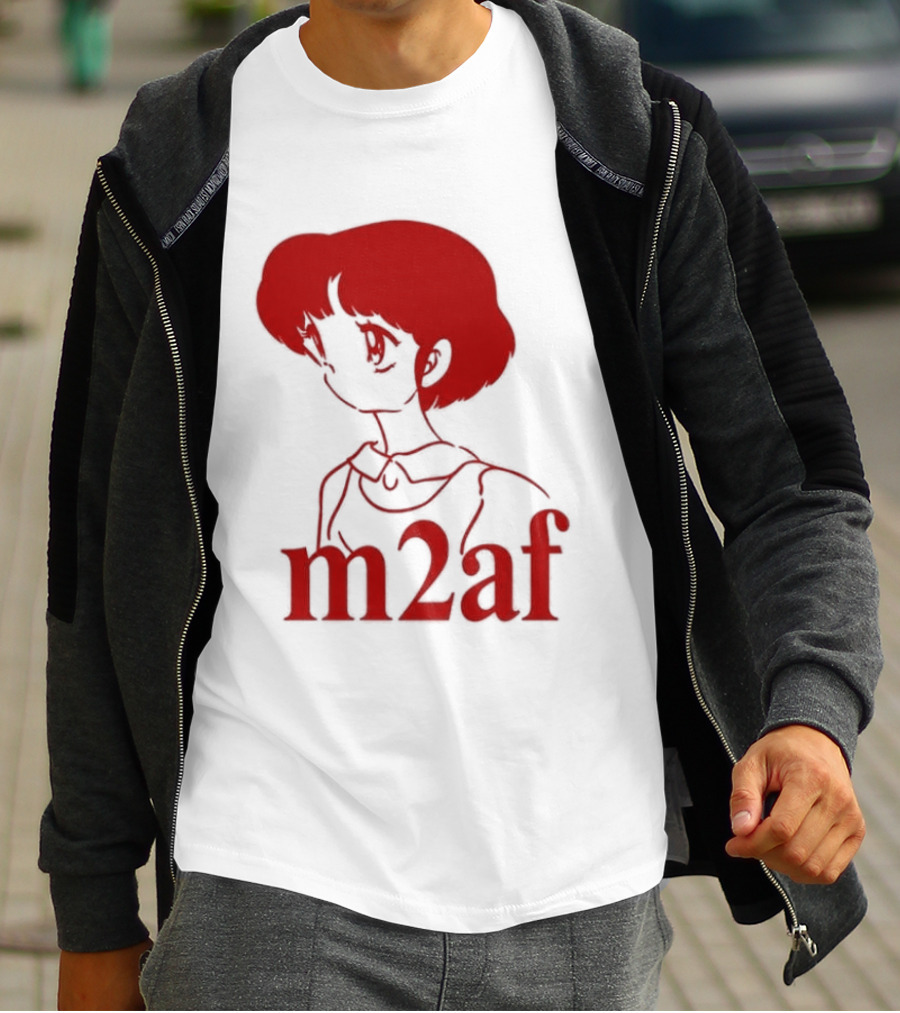 Nick M2af Ranma Anime Profile Red Sketch T-Shirt