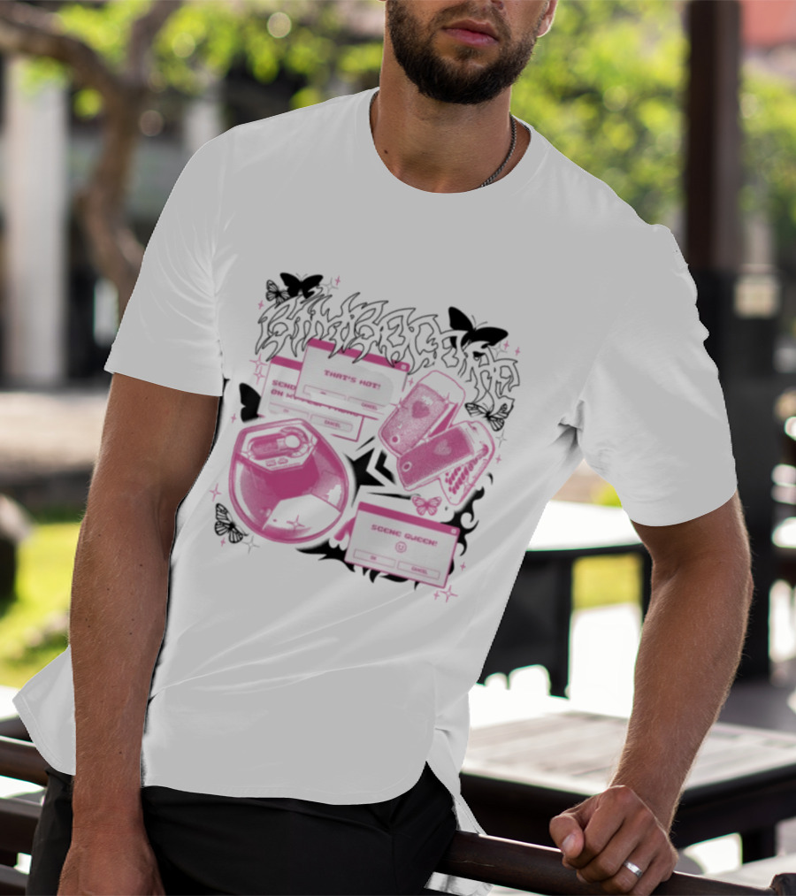 Nuclear Blast Store Bimbocore Y2K Scene Queen That's Hot Cancel Pink Butterfly Aesthetic T-Shirt